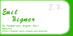 emil wigner business card